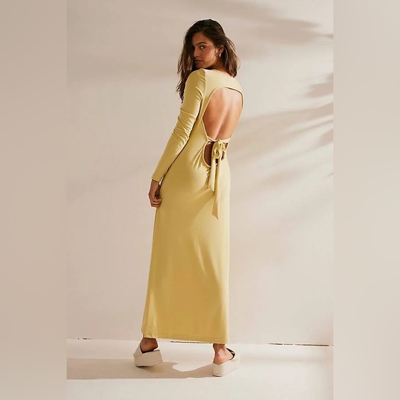 Free People Aubre‎ Open Back Essential Maxi Dress size large NWT - Picture 2 of 7